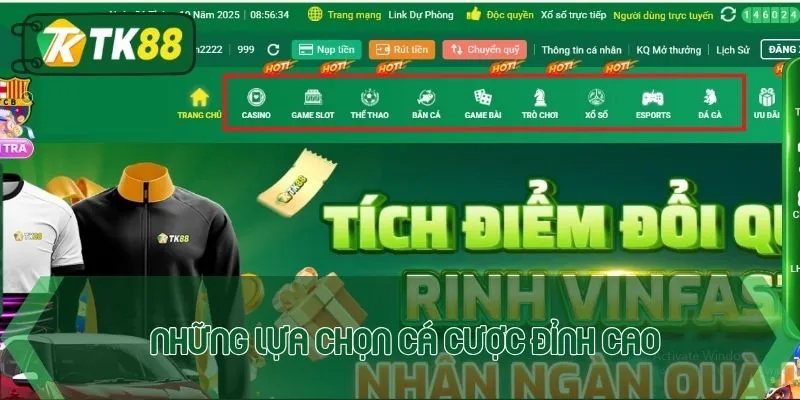 Giới thiệu TK88 - Những lựa chọn cá cược đỉnh cao